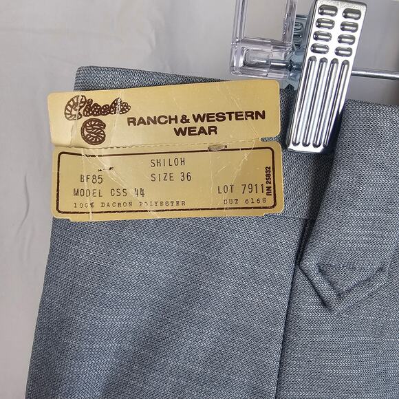 Vintage Circle S Western Suit 42R Shiloh Pearl Blue Poly USA Made - Picture 10 of 13